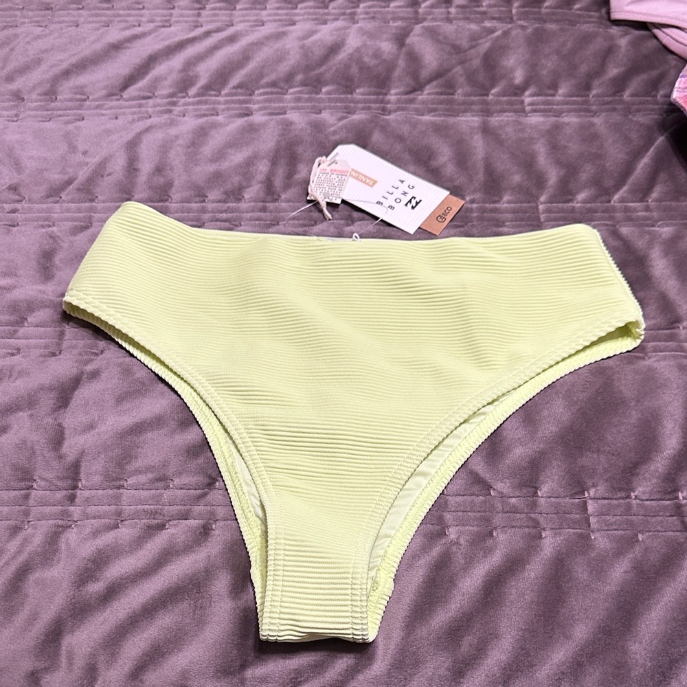 Billabong Light Yellow Ribbed Bikini Bottom